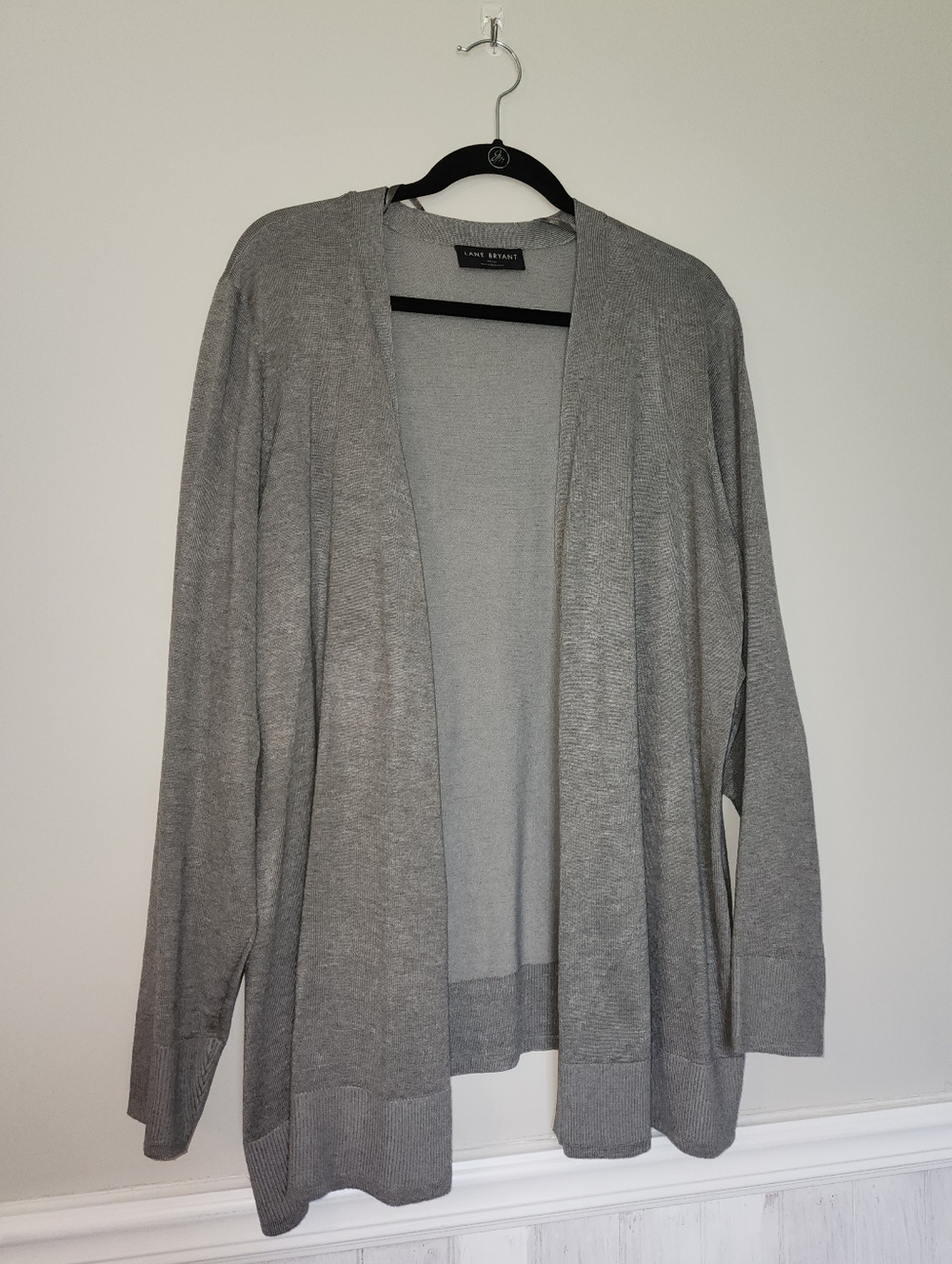 Lane Bryant Light Grey Open-Front Women's Cardigan Sweater